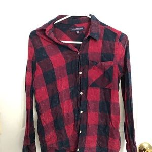 XS Aeropostale red and black vintage style flannel
